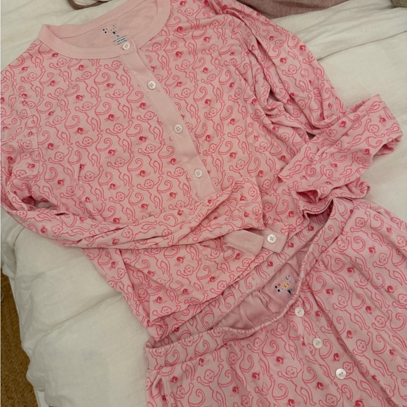 Roller Rabbit Pink Monkey Pajama Set - Picture 2 of 9